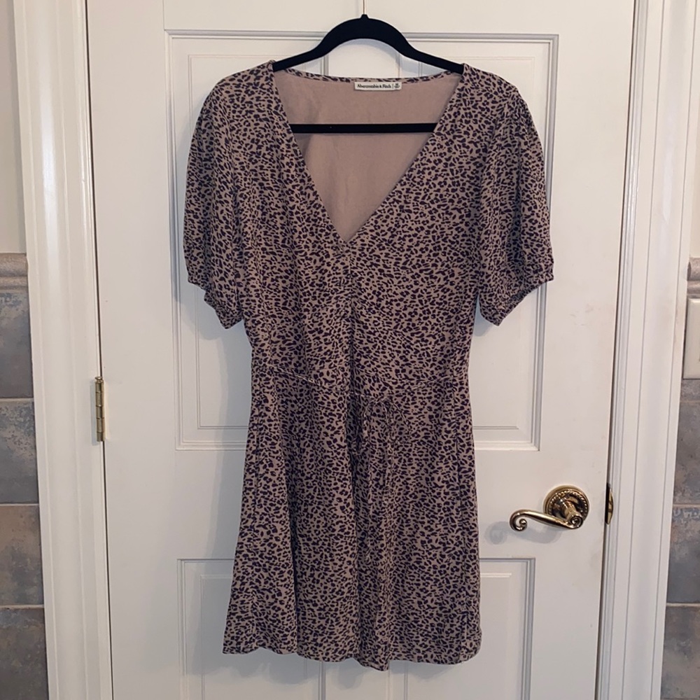 Button up leopard print dress